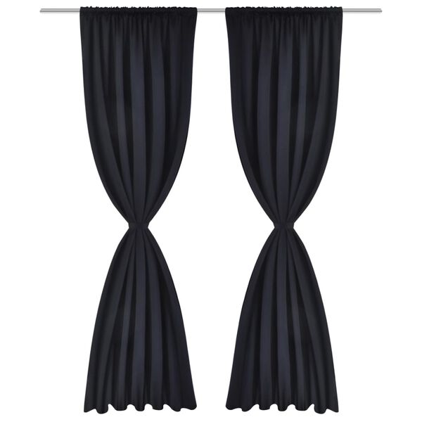 2 pcs Black Slot-Headed Blackout Curtains 135 x 245 cm