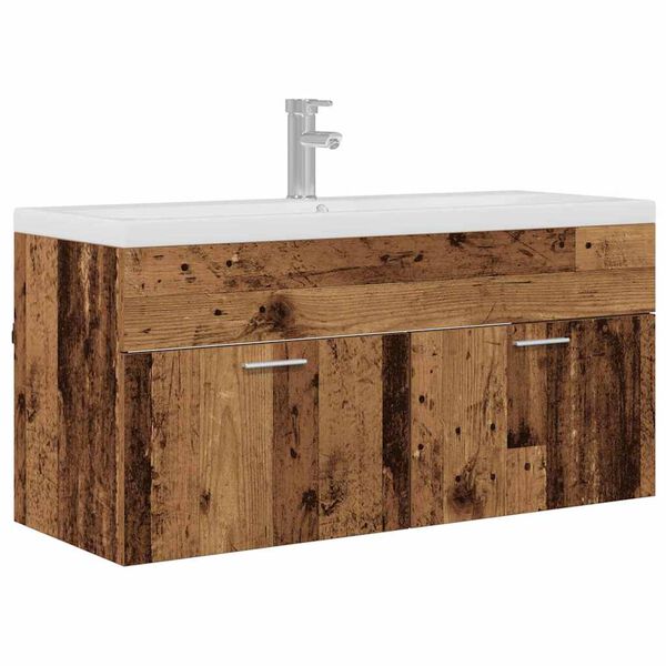 vidaXL Bathroom Cabinet Old Wood 100 x 38.5 x 46 cm Engineered Wood