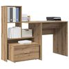 vidaXL Desk Artisan Oak 131.5 x 50 x 106.5 cm Engineered Wood