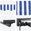vidaXL Retractable Awning Manual Blue and White 300 x 250 cm