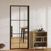 vidaXL Interior Door ESG Glass and Aluminium 93x201.5 cm Black