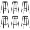 vidaXL Bar Stool | Set of 6 | Black | Powder-coated steel | Standard size