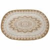 vidaXL Area Rugs Floral Natural with White Print 122 x 183 cm Jute