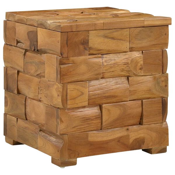 vidaXL Storage Stool Brown 40 x 40 x 45 cm Solid Teak Wood