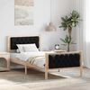 vidaXL Bed Frame with Headboard Black 90 x 200 cm Solid Pine Wood