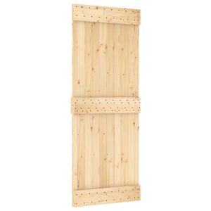 vidaXL Sliding Door NARVIK Natural and Black 80 x 210 cm (213.5 cm)