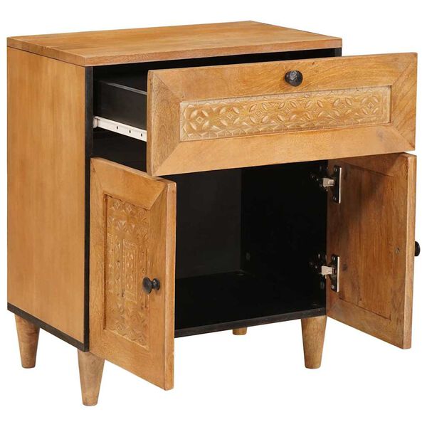 vidaXL Bedside Cabinet Light Brown 50 x 33 x 62 cm Solid Acacia wood