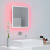 vidaXL LED Bathroom Mirror High Gloss White 40x8.5x37 cm Acrylic