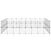 vidaXL 60-Panel Pet Cage with Door Black 35x35 cm Steel