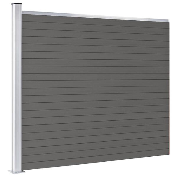vidaXL Fence Panel WPC 175x146 cm Grey