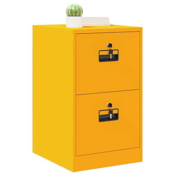 vidaXL File Cabinet Mustard Yellow 44 x 50 x 74.5 cm Cold-Rolled Steel