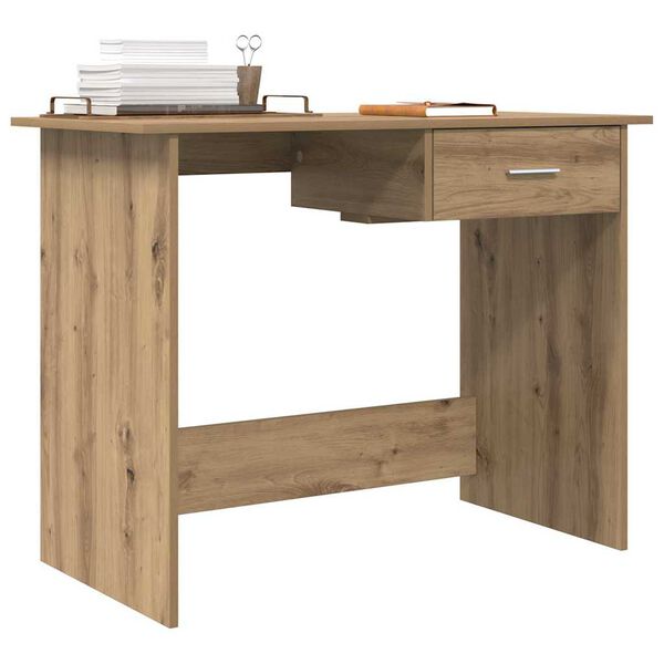 vidaXL Desk with Drawer Artisan Oak 100 x 50 x 76 cm Engineered Wood