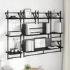 vidaXL Wall Shelf Set 6 pcs Black Oak 100 x 25 x 30 cm Engineered Wood