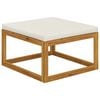 vidaXL Footrest with Cream White Cushion Solid Wood Acacia