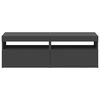 vidaXL TV Cabinets with LED Lights 2 pcs Grey 60x35x40 cm