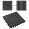 vidaXL Decking Tile 11 pcs Black 30 x 30 cm WPC