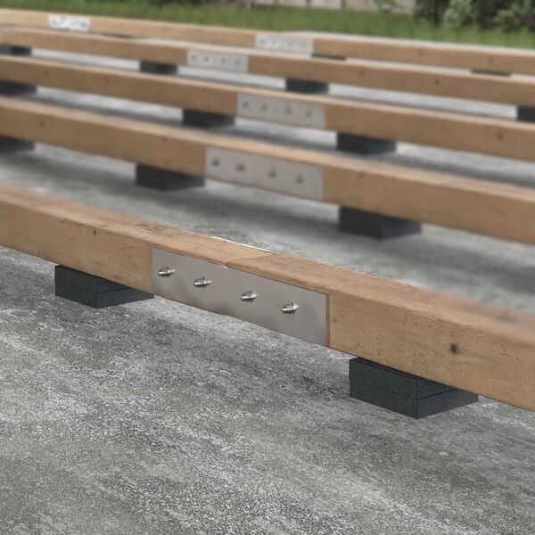 vidaXL Rubber Granulate Patio Pad Black 9 x 9 x 2 cm Rubber