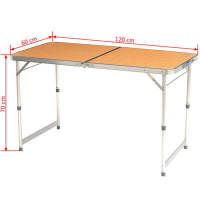 Easy Camp Folding Table Arzon Bamboo 120x60x70 cm 540015