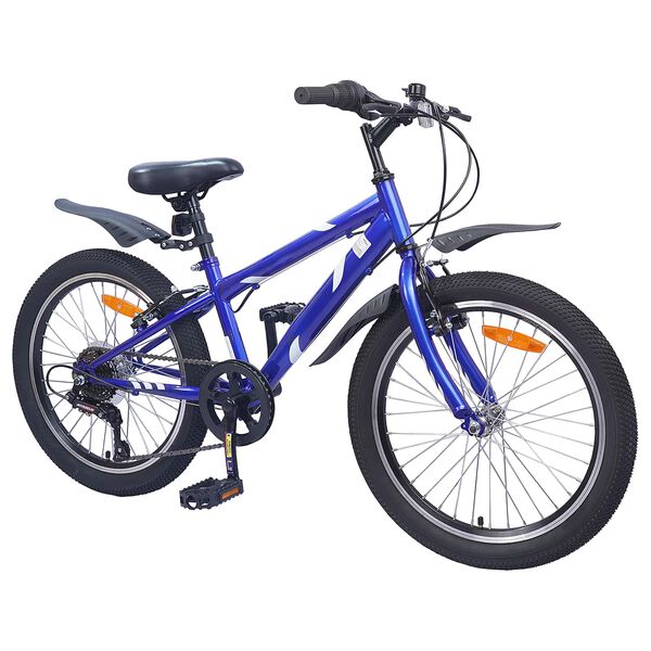 vidaXL Kids Bike 24'' 6-Speed for 8-12 Years Old Dark Blue