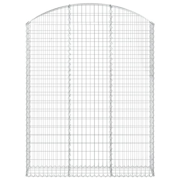 vidaXL Arched Gabion Basket 150x30x180/200 cm Galvanised Iron