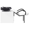 vidaXL Shampoo Chair Manual White and Black 63 x 141 x 92 cm PVC