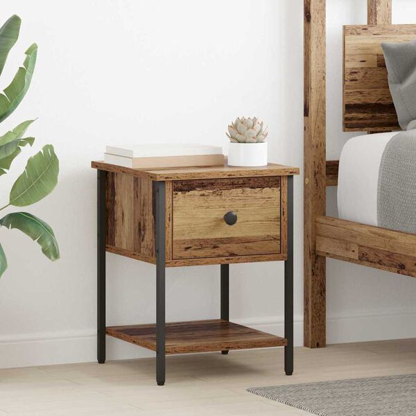 vidaXL Bed Cabinet 2 pcs Old Wood 40 x 39 x 40cm Engineered Wood
