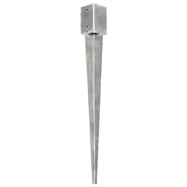 vidaXL Ground Spikes 6 pcs Silver 9x9x90 cm Galvanised Steel