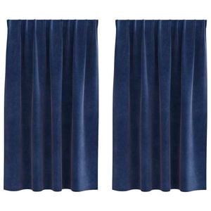 vidaXL Blackout Curtains 2 pcs Dark Blue 140 x 140 cm Velvet