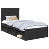 vidaXL Bed Frame with Headboard Black 90 x 190 cm Solid Pine Wood
