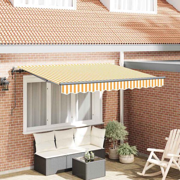 vidaXL Retractable Awning Manual Yellow 300 x 200 cm Fabric