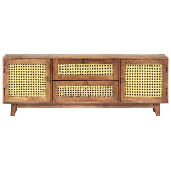 vidaXL TV Cabinet 124x29x45 cm Solid Mango Wood