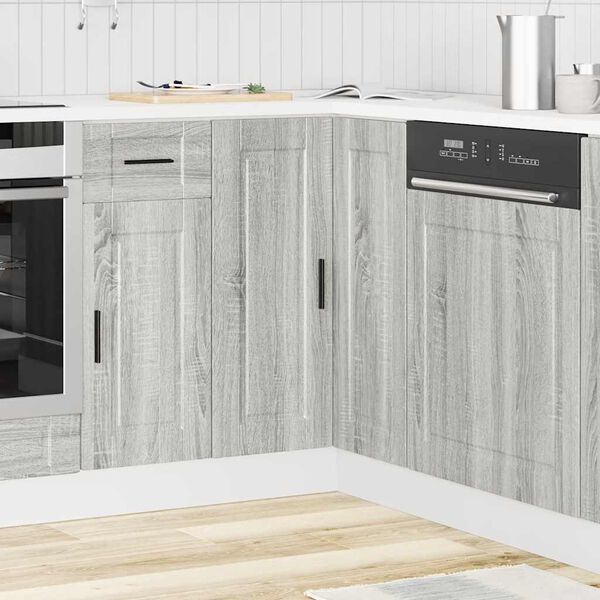 vidaXL Kitchen Corner Base Cabinet Porto Grey Sonoma Engineered Wood