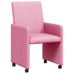 vidaXL Dining Chairs with Wheels 2 pcs Pink 57 x 66 x 94 cm Fabric