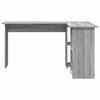 vidaXL Desk with Shelf Grey Sonoma 142 x 102 x 73 cm Engineered Wood