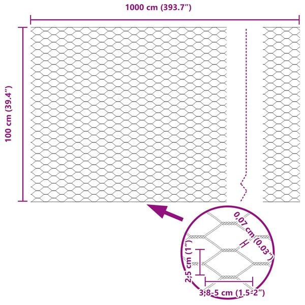vidaXL Hexagon Fence Green 1 x 10 m Steel