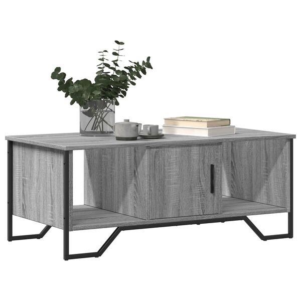 vidaXL Coffee Table Grey Sonoma 100x51x40 cm Engineered Wood