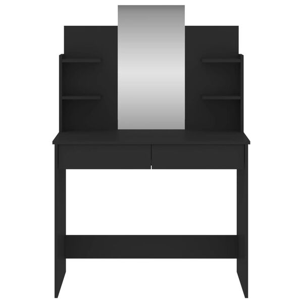 vidaXL Dressing Table with Mirror Black 96x39x142 cm