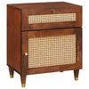 vidaXL Bedside Tables Brown 50 x 33 x 60 cm Cane and solid mango wood