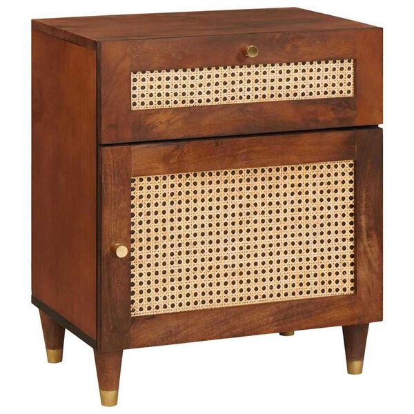vidaXL Bedside Tables Brown 50 x 33 x 60 cm Cane and solid mango wood