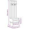 vidaXL Hallway Cabinet FLORO White 50 x 40 x 158 cm Solid Pine Wood