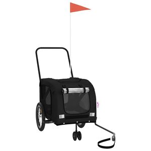 vidaXL Pet Bike Trailer Black Oxford Fabric and Iron