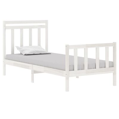 vidaXL Bed Frame White Solid Wood 90x190 cm Single | vidaXL.ie