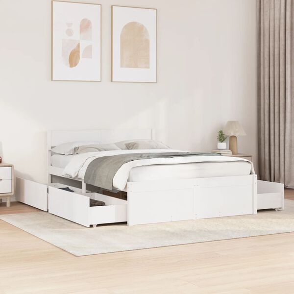 vidaXL Bed Frame without Mattress White 120x200 cm Solid Wood Pine