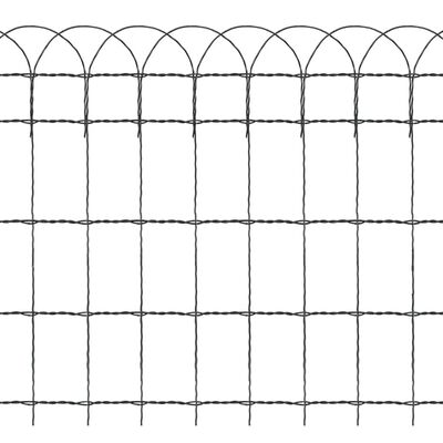 vidaXL Garden Border Fence Powder-coated Iron 10x0.65 m