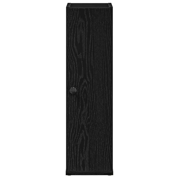 vidaXL Bathroom Cabinet with Roll Holder Black 20.5x22x72 cm