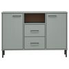 vidaXL Sideboard with Metal Legs Grey 113x40x77 cm Solid Wood OSLO
