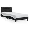 vidaXL Bed Frame with LED without Mattress "Hvar" Black and White 90x190 cm