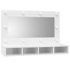 vidaXL Mirror Cabinet with LED High Gloss White 90x31.5x62 cm