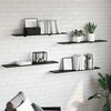 vidaXL Bookshelf Board 4 pcs Black 100 x 20 x 1.5 cm Engineered Wood