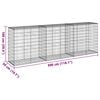 vidaXL Gabion Basket with Cover 300x50x100 cm Galvanised Iron
